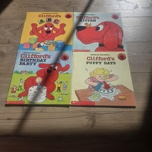 Vintage 80s Clifford big red dog 4 book summer reading set ages 3-6 r.l 2
